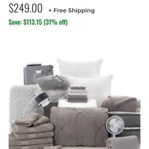 Brand new! Bedding and items for college dorm.